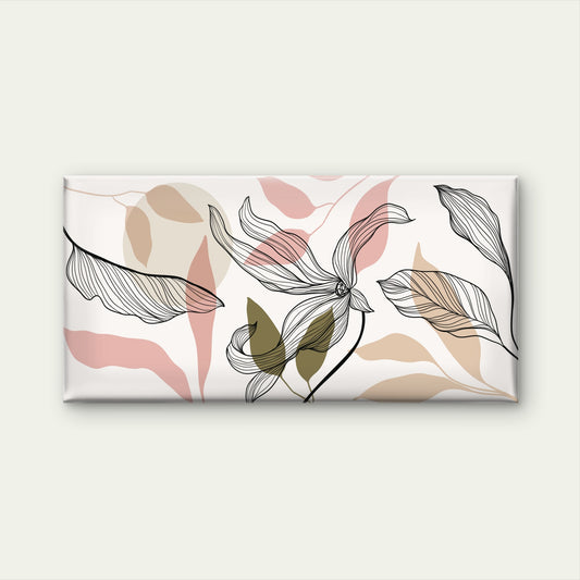 Blush Pink Botanical Leaf Line Wall Art Canvas Office Home Room Framed 120x60cm