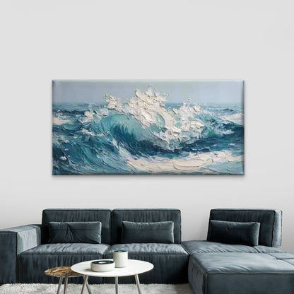 Ocean Wave Seascape Painting Wall Art Canvas Office Home Room Framed 120x60cm