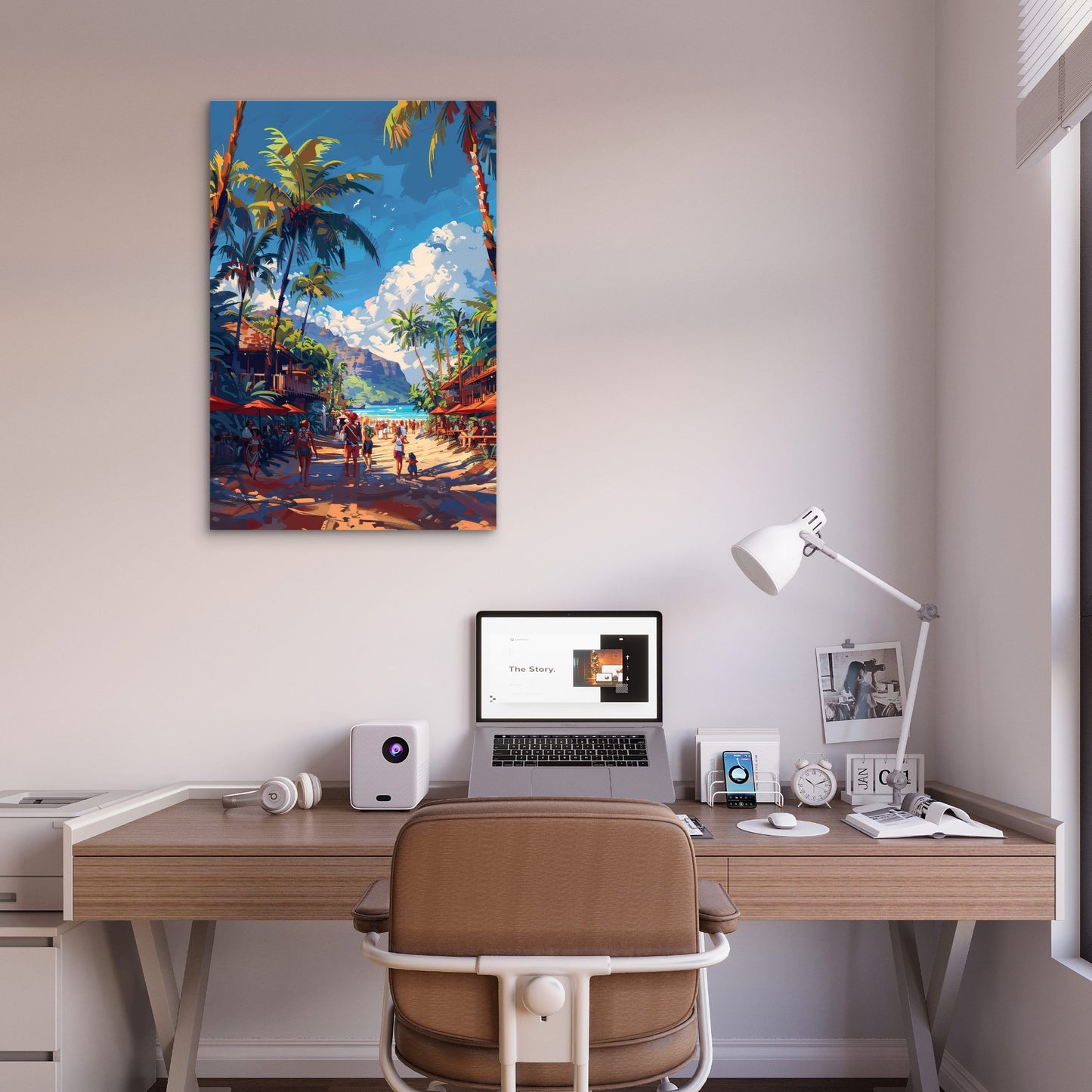 Tropical Island Beach Resort Coast 40x60cm Metal Print Ready to Hang