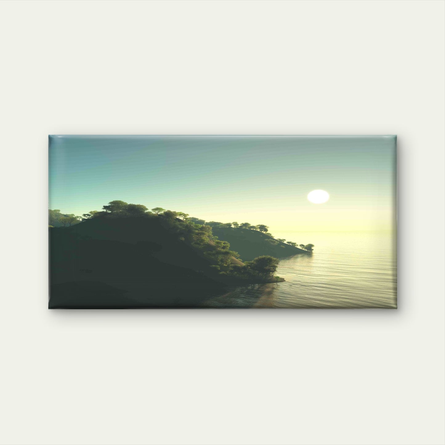 Scenic lake Landscape Wall Art Canvas Office Home Room Framed 120x60cm