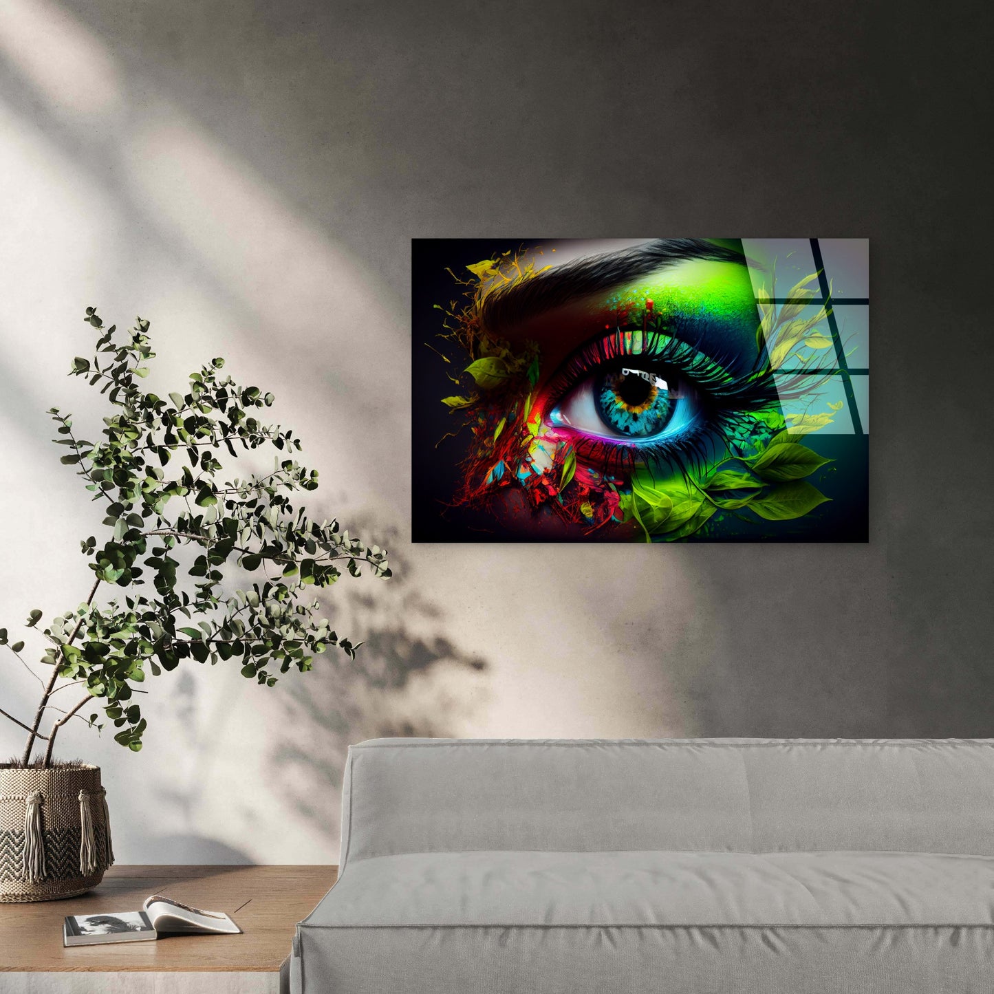 Vibrant Psychedelic Colorful Eye Acrylic Glass Printing Wall Art Australian Made Quality