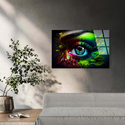 Vibrant Psychedelic Colorful Eye Acrylic Glass Printing Wall Art Australian Made Quality