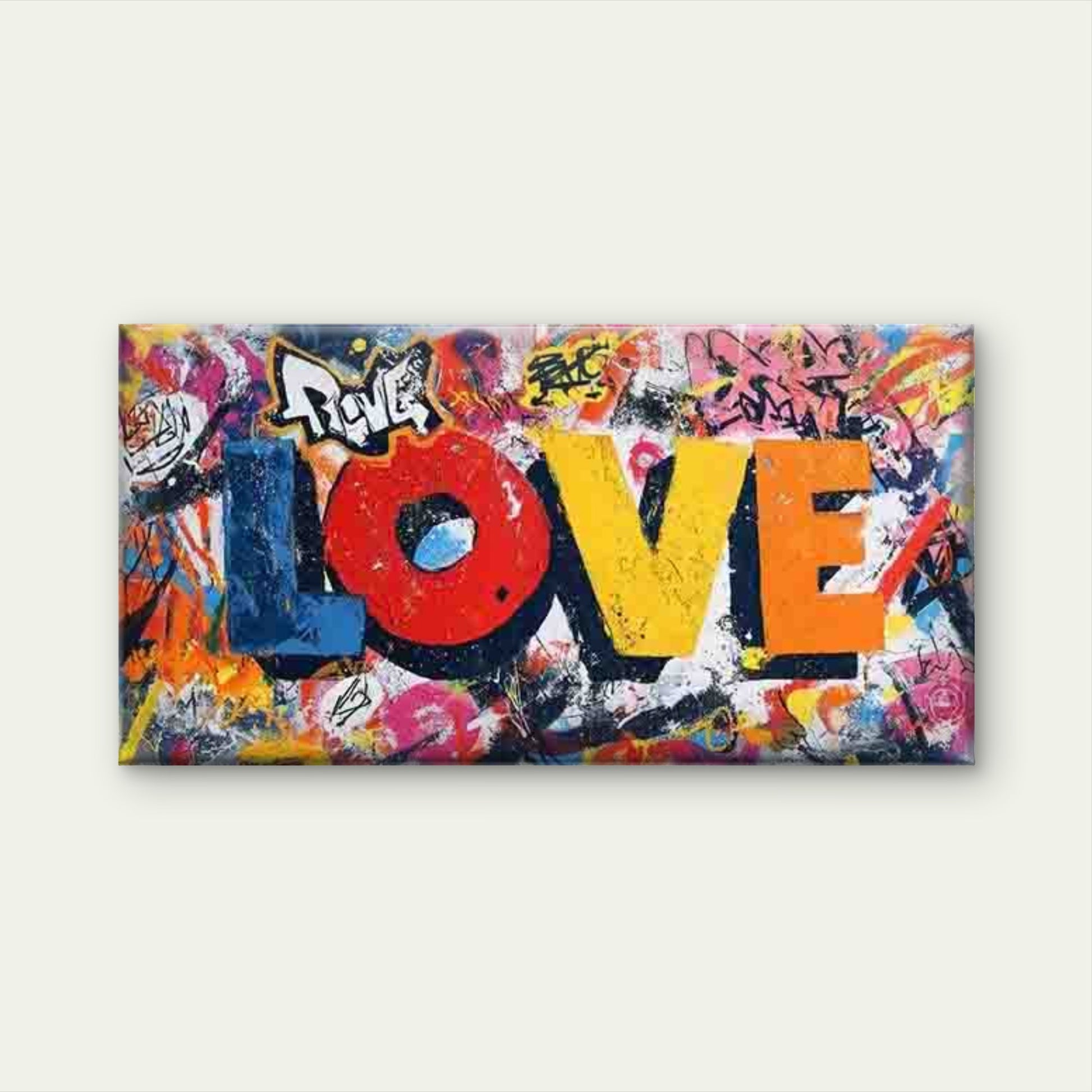 Graffiti-Style Multicolor Wall Art Canvas Office Home Room Framed 120x60cm - Bella Home Decor