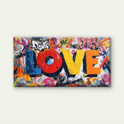 Graffiti-Style Multicolor Wall Art Canvas Office Home Room Framed 120x60cm - Bella Home Decor