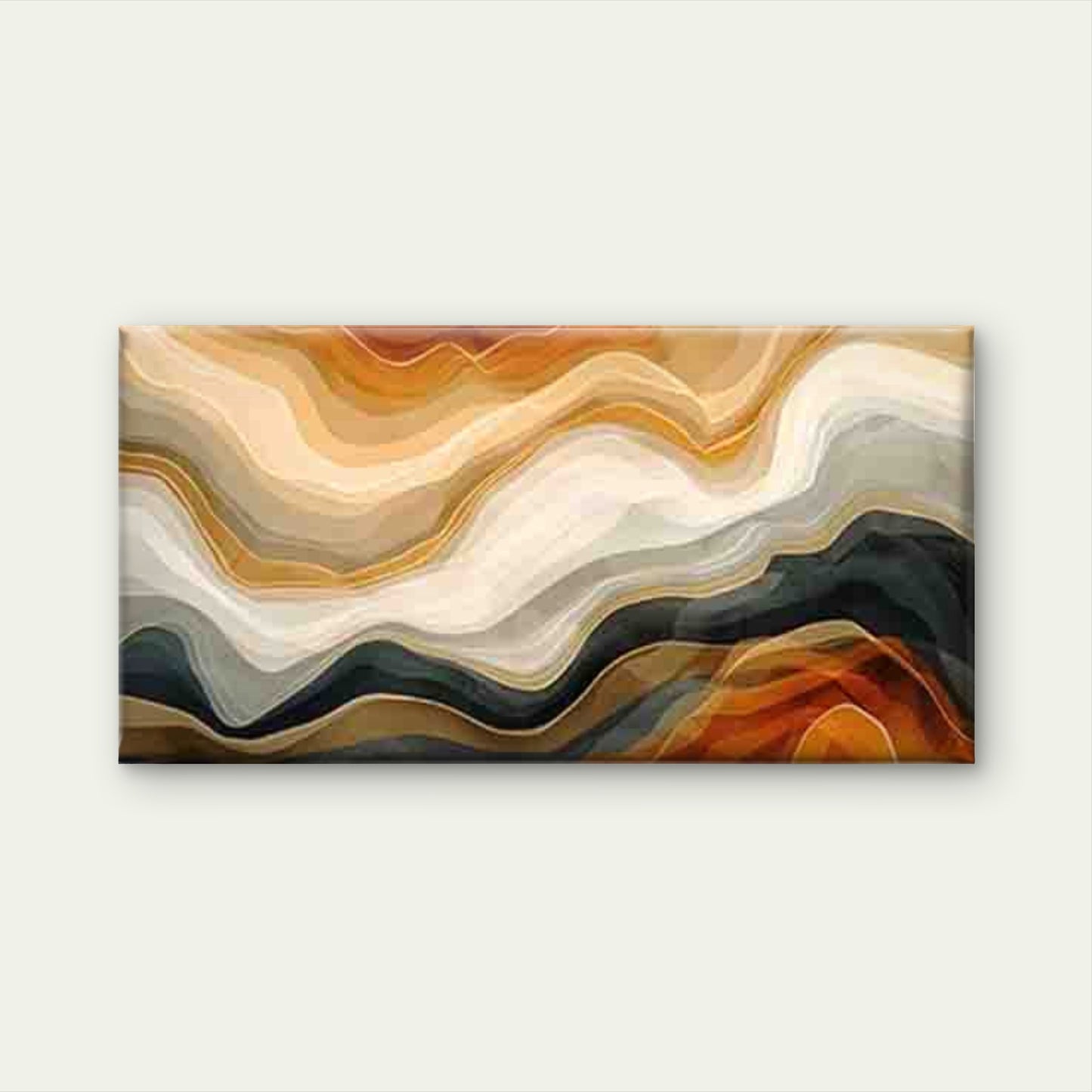 Abstract Wave Pattern Wall Art Canvas Office Home Room Framed 120x60cm - Bella Home Decor