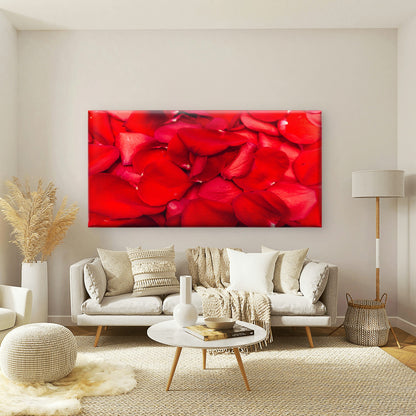Scarlet Rose Petals Delight Wall Art Canvas Office Home Room Framed 120x60cm