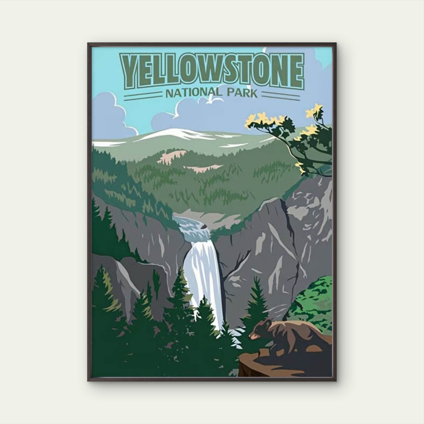 The Scenic Beauty of Yellowstone Park Travel Poster Print Wall Art - Bella Home Decor