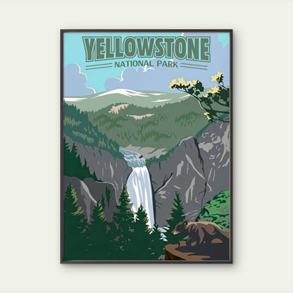 The Scenic Beauty of Yellowstone Park Travel Poster Print Wall Art - Bella Home Decor