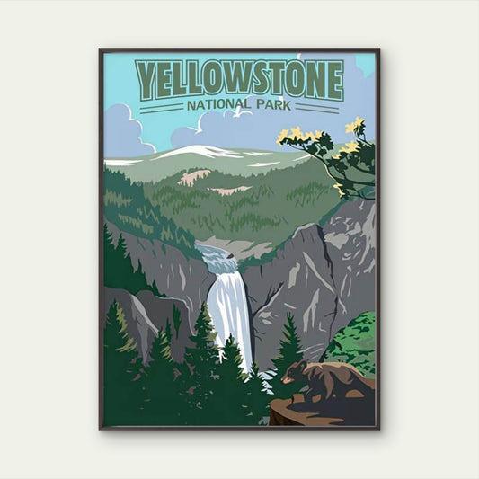 The Scenic Beauty of Yellowstone Park Travel Poster Print Wall Art - Bella Home Decor