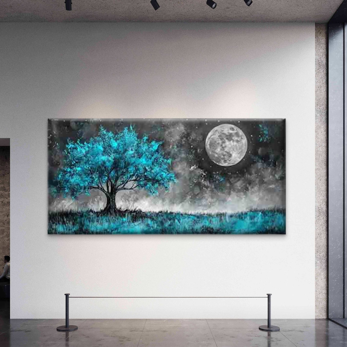 Tree Under The Moonlight Wall Art Canvas Office Home Room Framed 120x60cm - Bella Home Decor