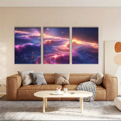 3pcs Vibrant Horse Canvas Metal Print Ready to Hang Art