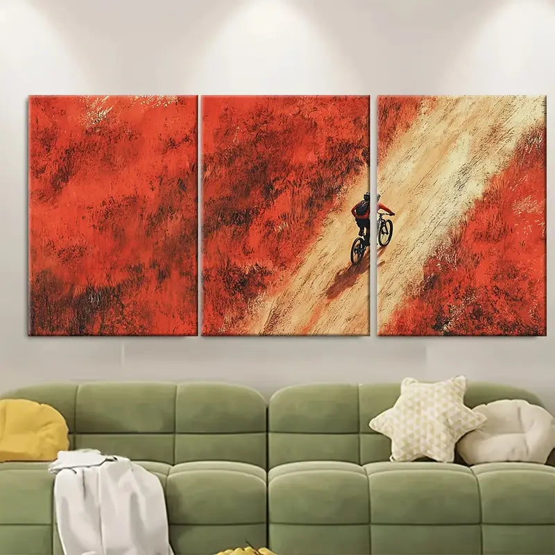 3pcs Mabie Mountain Biking Phoenix Wall Art Set Canvas Framed 50x70cm - High Quality Print 100% Australian Made Wall Canvas Ready to Hang