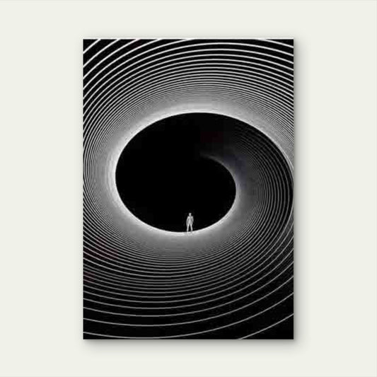 Minimalist Spiral Tunnel 60x90cm Metal Print Ready to Hang