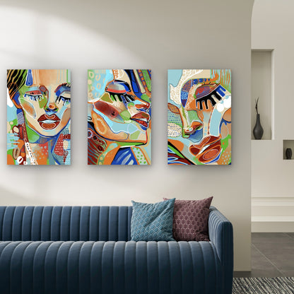 3pcs Colorful Pop Art Graffiti Abstract  Wall Art Set Canvas Framed 40x60cm - High Quality Print 100% Australian Made Wall Canvas Ready to Hang