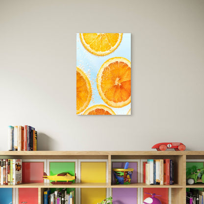 Slices Of Sweet Orange In Carbonated Water 40x60cm Metal Print Ready to Hang