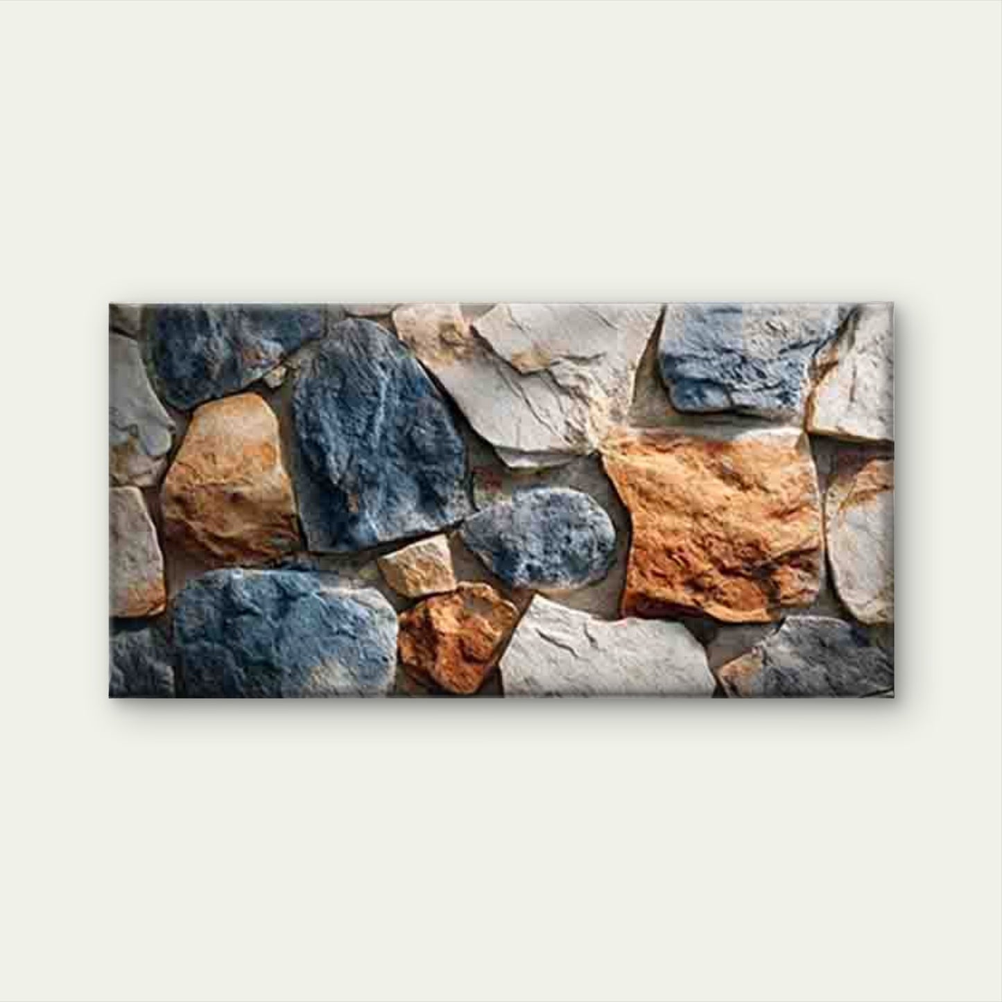 Colorful Rustic Stone Wall Art Canvas Office Home Room Framed 120x60cm - Bella Home Decor