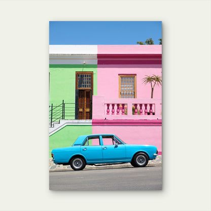 Coloured Houses And Cobbled Streets Of The Bo Kaap 60x90cm Metal Print Ready to Hang