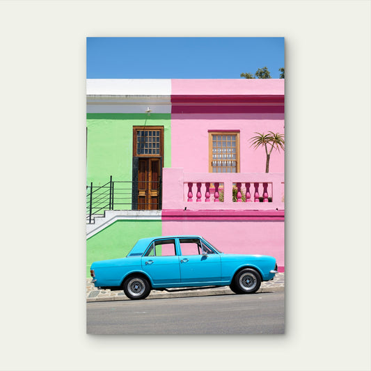 Coloured Houses And Cobbled Streets Of The Bo Kaap 60x90cm Metal Print Ready to Hang