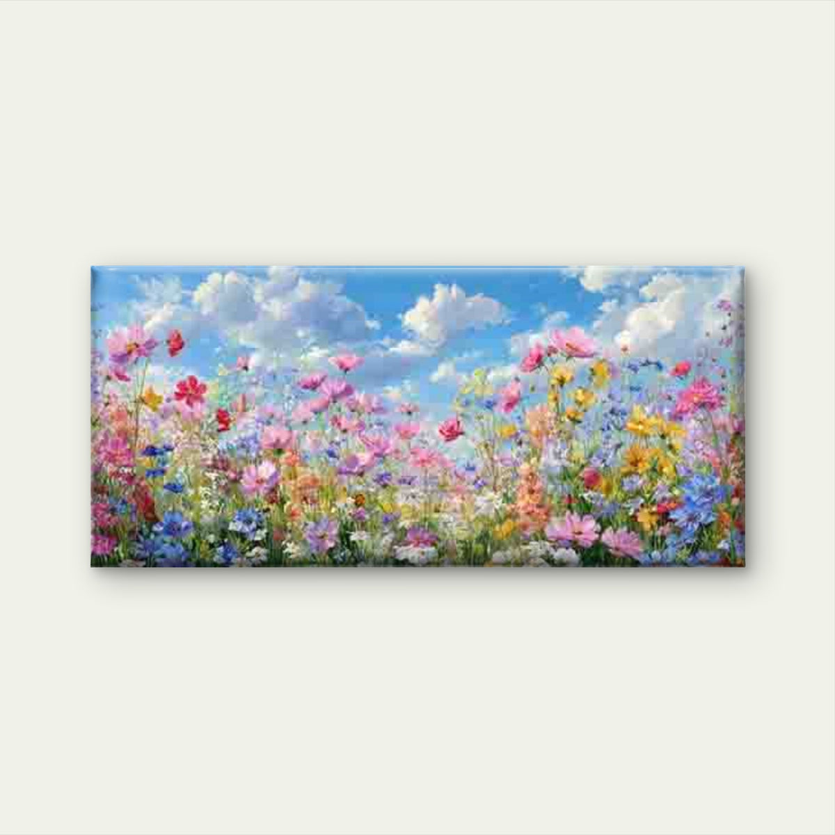 Wildflowers for Garden-Themed Wall Art Canvas Office Home Room Framed 120x60cm