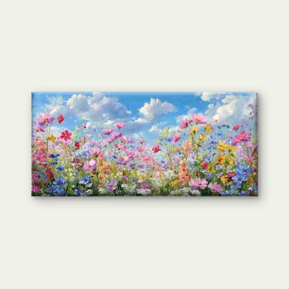 Wildflowers for Garden-Themed Wall Art Canvas Office Home Room Framed 120x60cm
