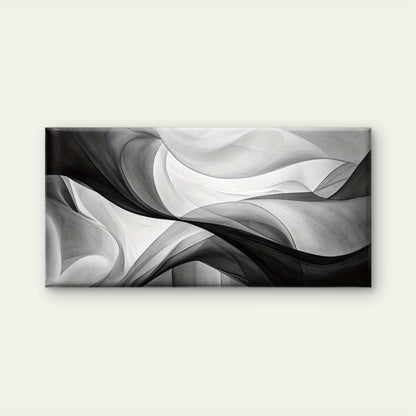 White Black Infinite Ripples Wall Art Canvas Office Home Room Framed 120x60cm