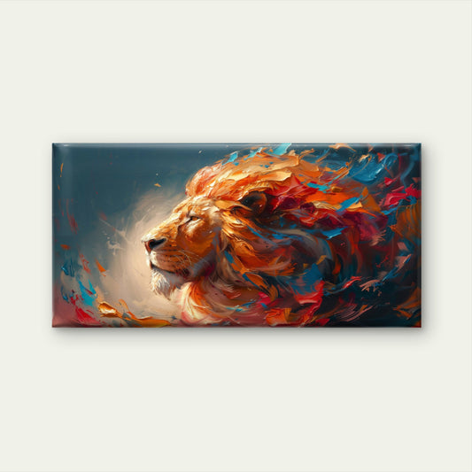 Abstract Lion Oil Painting Wall Art Canvas Office Home Room Framed 120x60cm