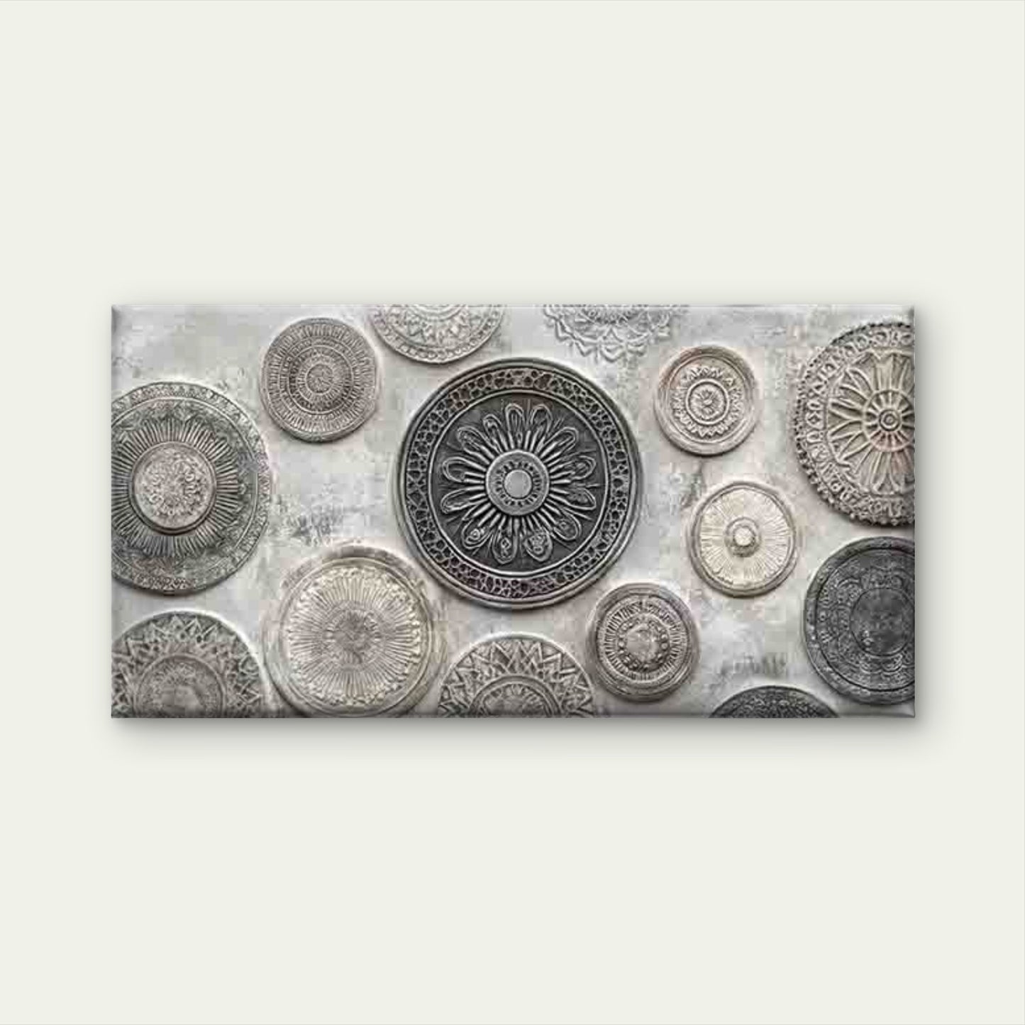 Abstract Metal Intricate Wall Art Canvas Office Home Room Framed 120x60cm