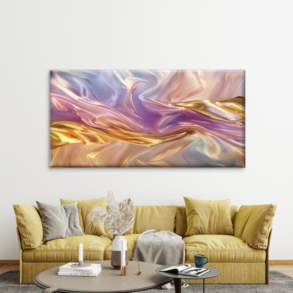 Ethereal Lavender Satin Wall Art Canvas Office Home Room Framed 120x60cm