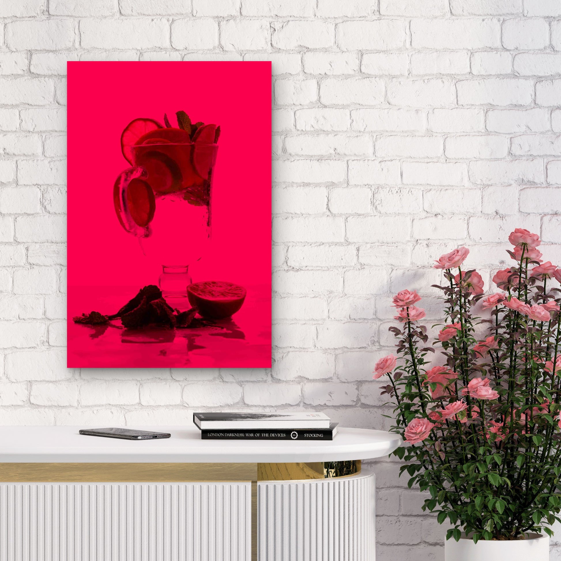 Citrus Infused Water Non Alcohol Cocktails 60x90cm Metal Print Ready to Hang