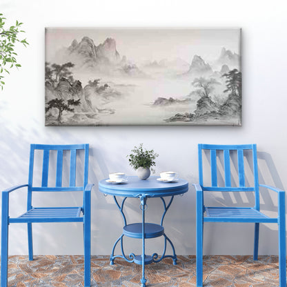 Chinese Landscape Abstract Ink Wall Art Canvas Office Home Room Framed 120x60cm