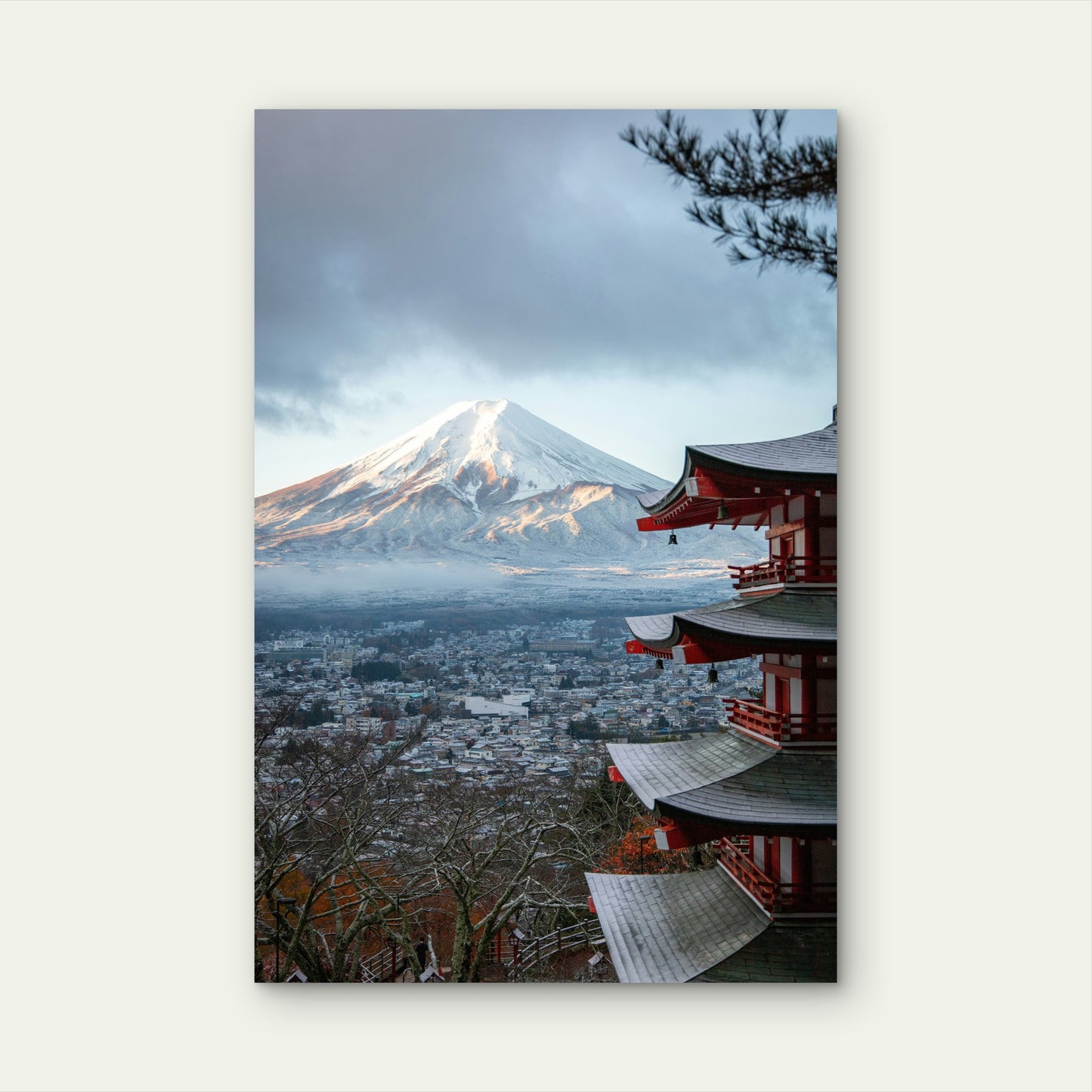 Mount Fuji from Chureito Pagoda, Fujiyoshida 60x90cm Metal Print Ready to Hang