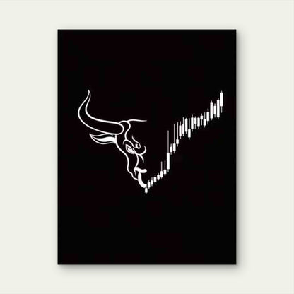 Bull Market Artwork 40x60cm Metal Print Ready to Hang