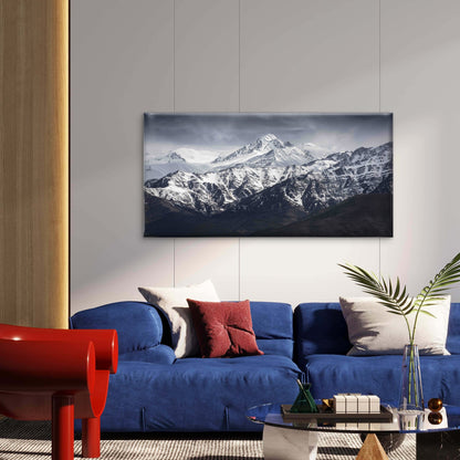 Majestic Snow Capped Peaks Wall Art Canvas Office Home Room Framed 120x60cm