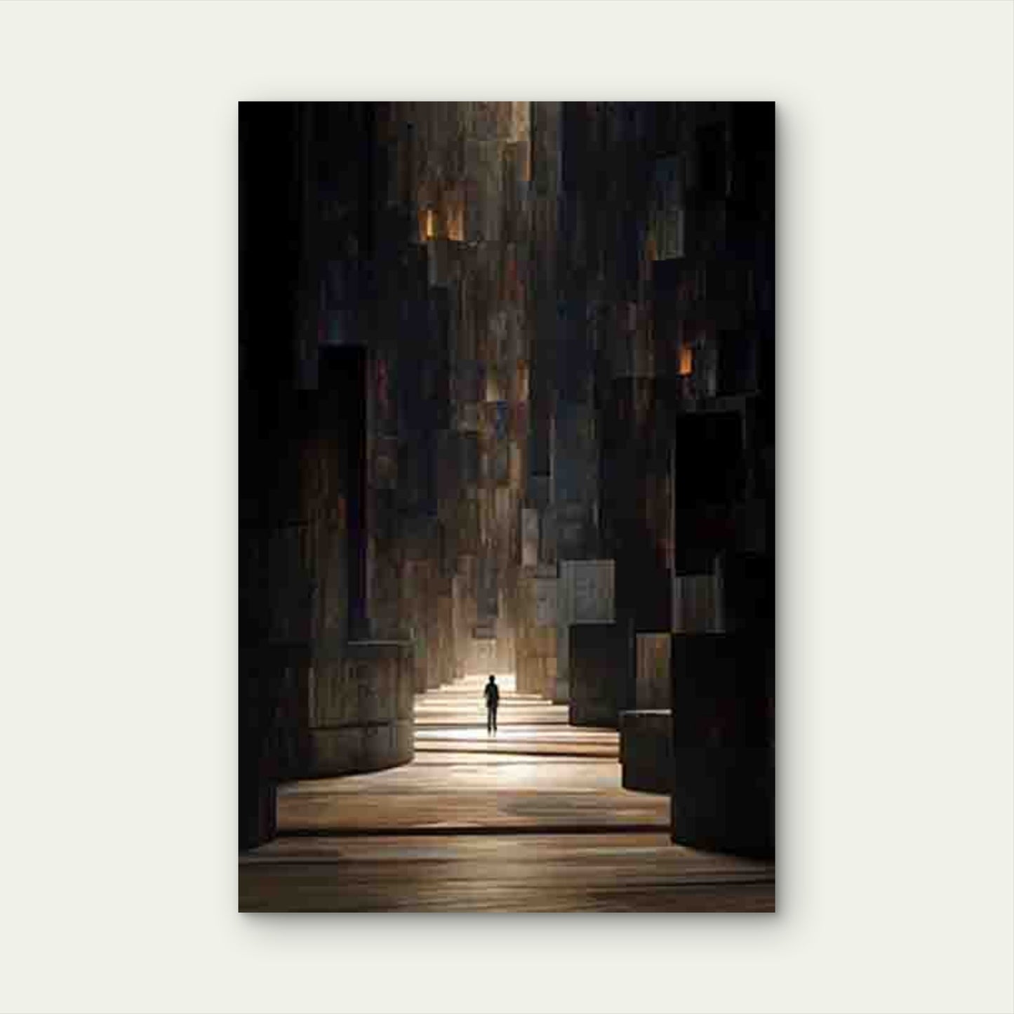 Solitary Journey Through Giants 60x90cm Metal Print Ready to Hang