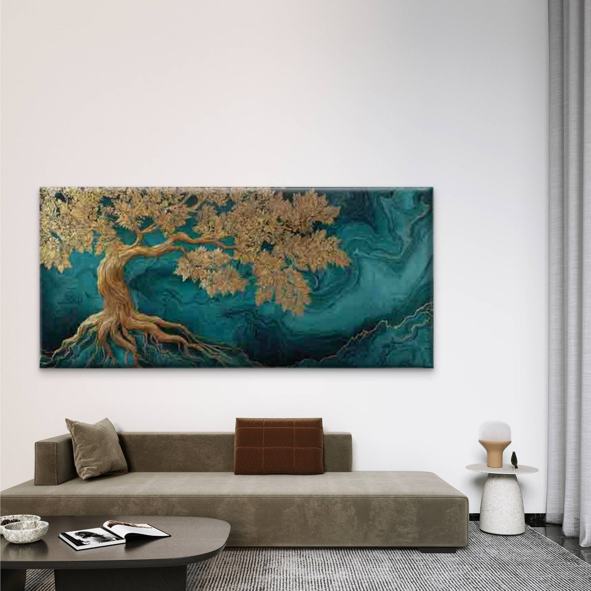Golden Brown Swirls Abstract Wall Art Canvas Office Home Room Framed 120x60cm
