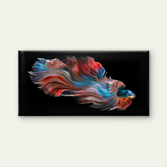 Abstract Betta Fish Swim Wall Art Canvas Office Home Room Framed 120x60cm