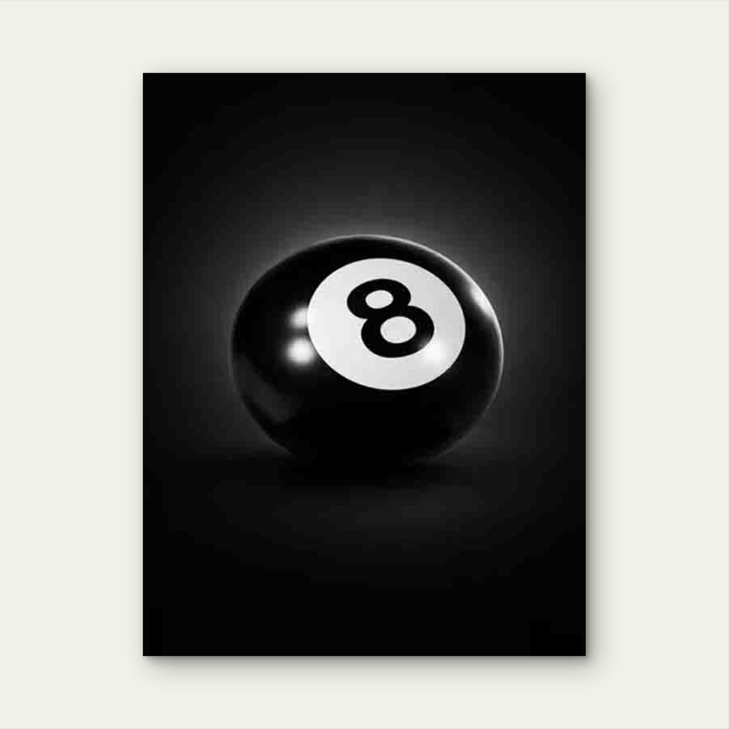 Black Eight Ball Art 60x90cm Metal Print Ready to Hang - Bella Home Decor