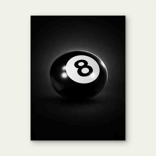 Black Eight Ball Art 40x60cm Metal Print Ready to Hang