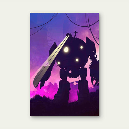 Robot and Human Friends 60x90cm Metal Print Ready to Hang