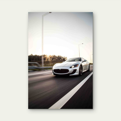 A Sliver Metallic Color Sport Car 60x90cm Metal Print Ready to Hang