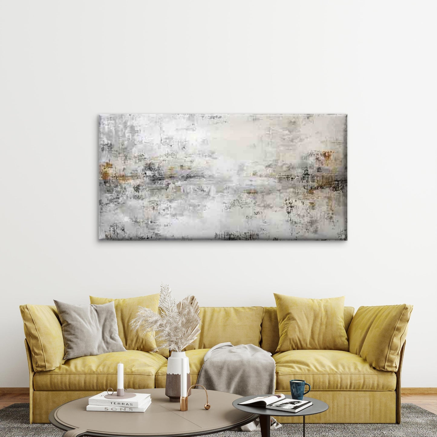 Modern Abstract Design Wall Art Canvas Office Home Room Framed 120x60cm - Bella Home Decor