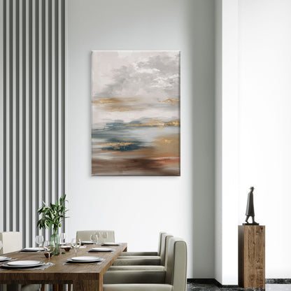 Abstract hand painted landscape Neutral Canvas Print Wall Art Decor 100% Australian Made - Bella Home Decor