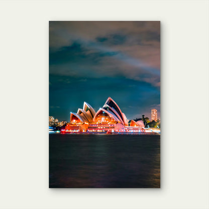 Sydney Opera House Australia Night Art 40x60cm Metal Print Ready to Hang