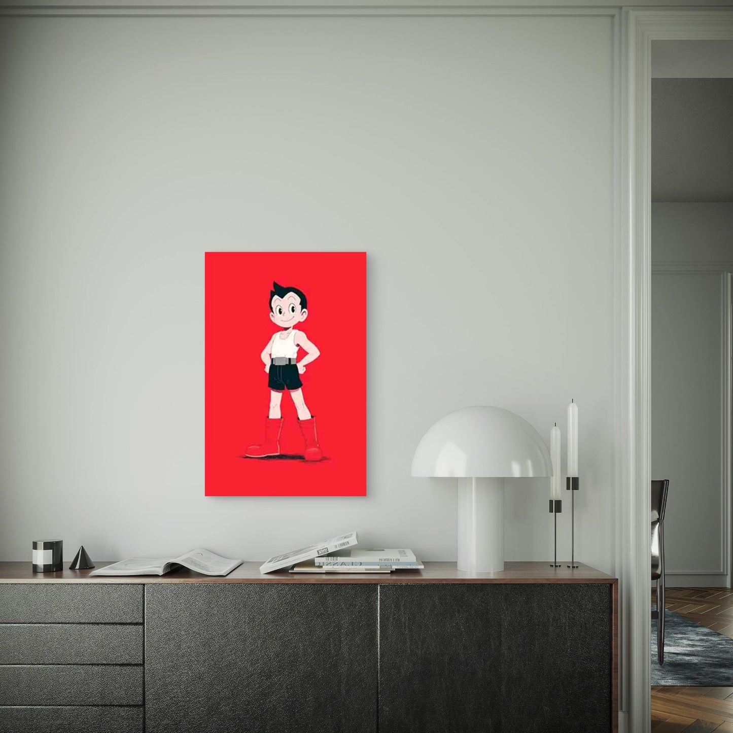 Iconic Astro Boy Standing Proud Retro Anime Manga 60x90cm Metal Print Ready to Hang - Bella Home Decor