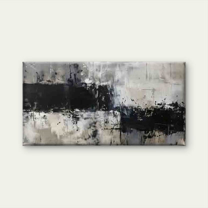 Abstract Black And White Wall Art Canvas Office Home Room Framed 120x60cm