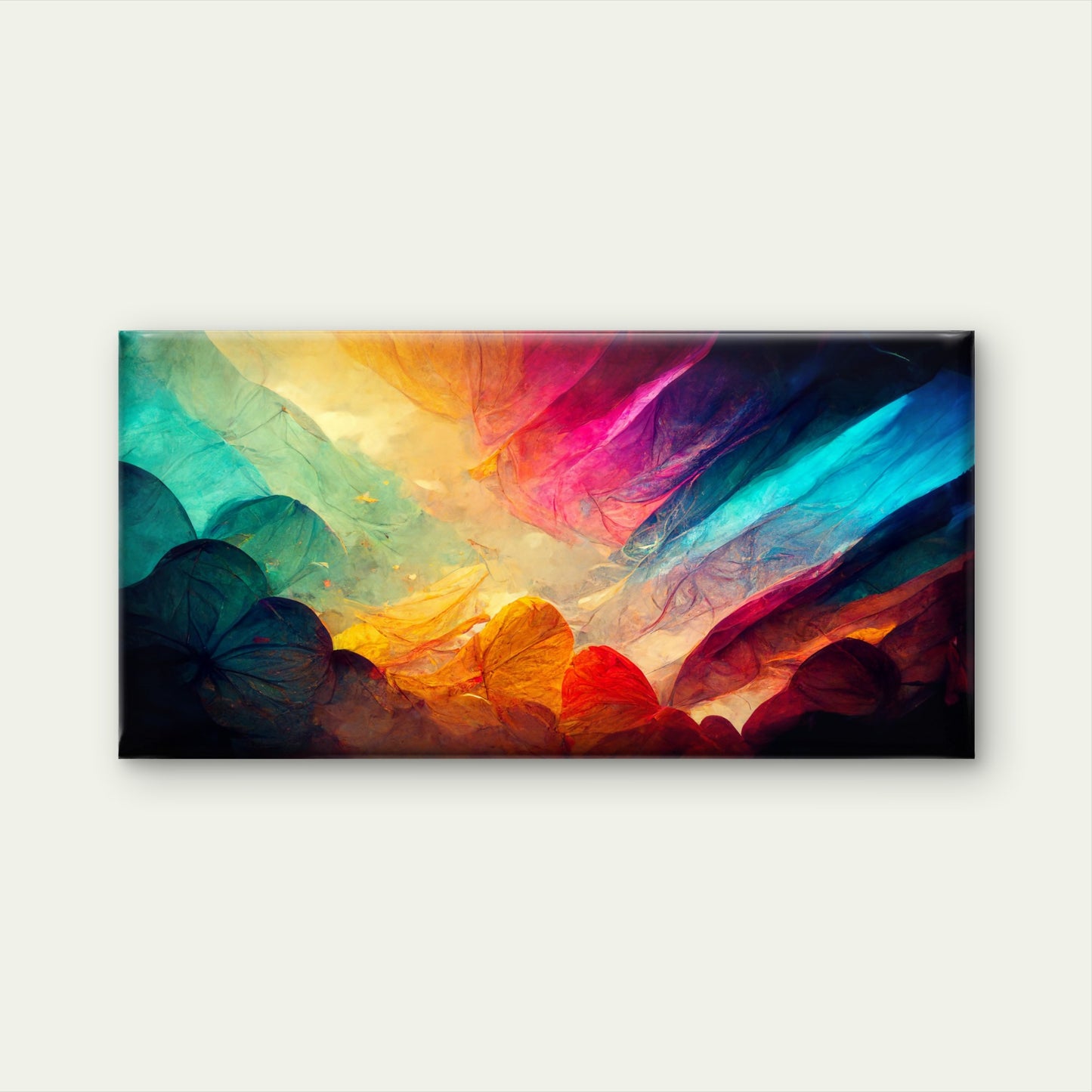 Vibrant Flowing Petal Dream Wall Art Canvas Office Home Room Framed 120x60cm