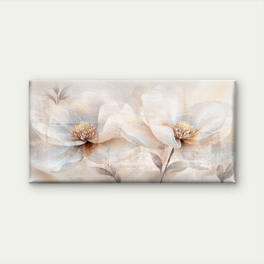 White Floral Magnolia Bloom Wall Art Canvas Office Home Room Framed 120x60cm