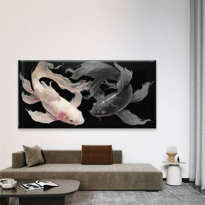 Koi Fish with Translucent Fin Wall Art Canvas Office Home Room Framed 120x60cm - Bella Home Decor