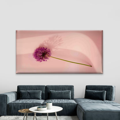 Single Allium Flower Wall Art Canvas Office Home Room Framed 120x60cm
