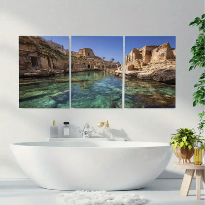 3pcs Three Sisters Harbor Ancient City Site Metal Print Ready to Hang Art